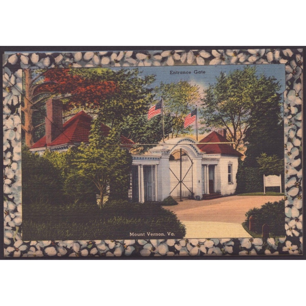 Mount Vernon Virginia VA Washington Mansion 1951 Linen Postcard Capitol Souvenir - Picture 2 of 2